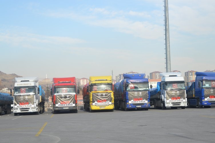 HALEP YARDIM TIRLARI YOLA ÇIKTI