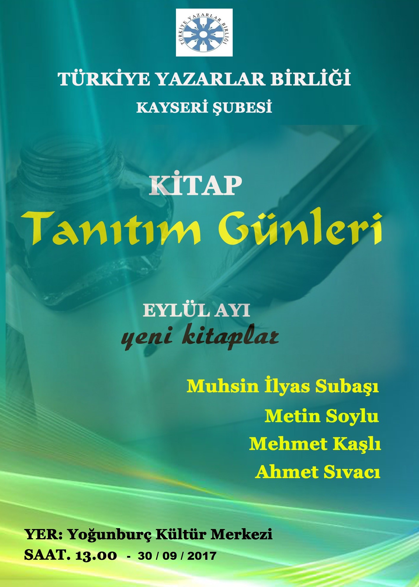  Türkiye Yazarlar Birliği Eylül’de 4 yazar tanıttı