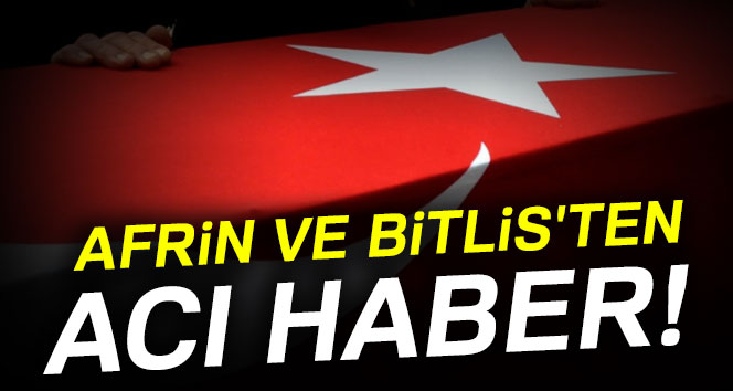 AFRİN VE BİTLİS’TEN ACI HABER