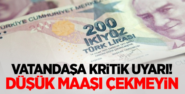 VATANDAŞA KRİTİK UYARI