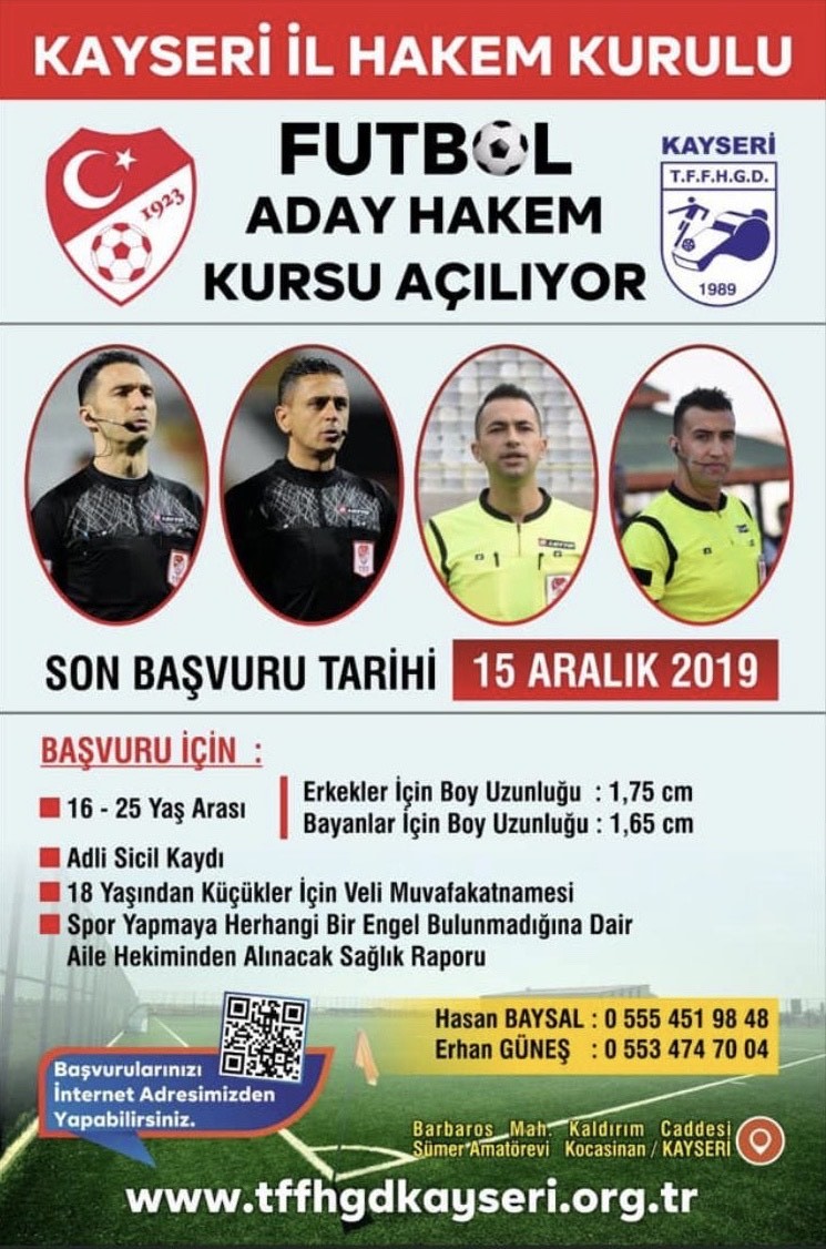 Futbol aday hakem kursu açılıyor