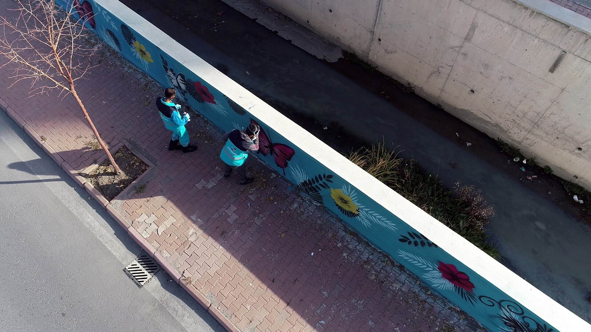 Bu ressamın tuvali, kentin boş duvarları