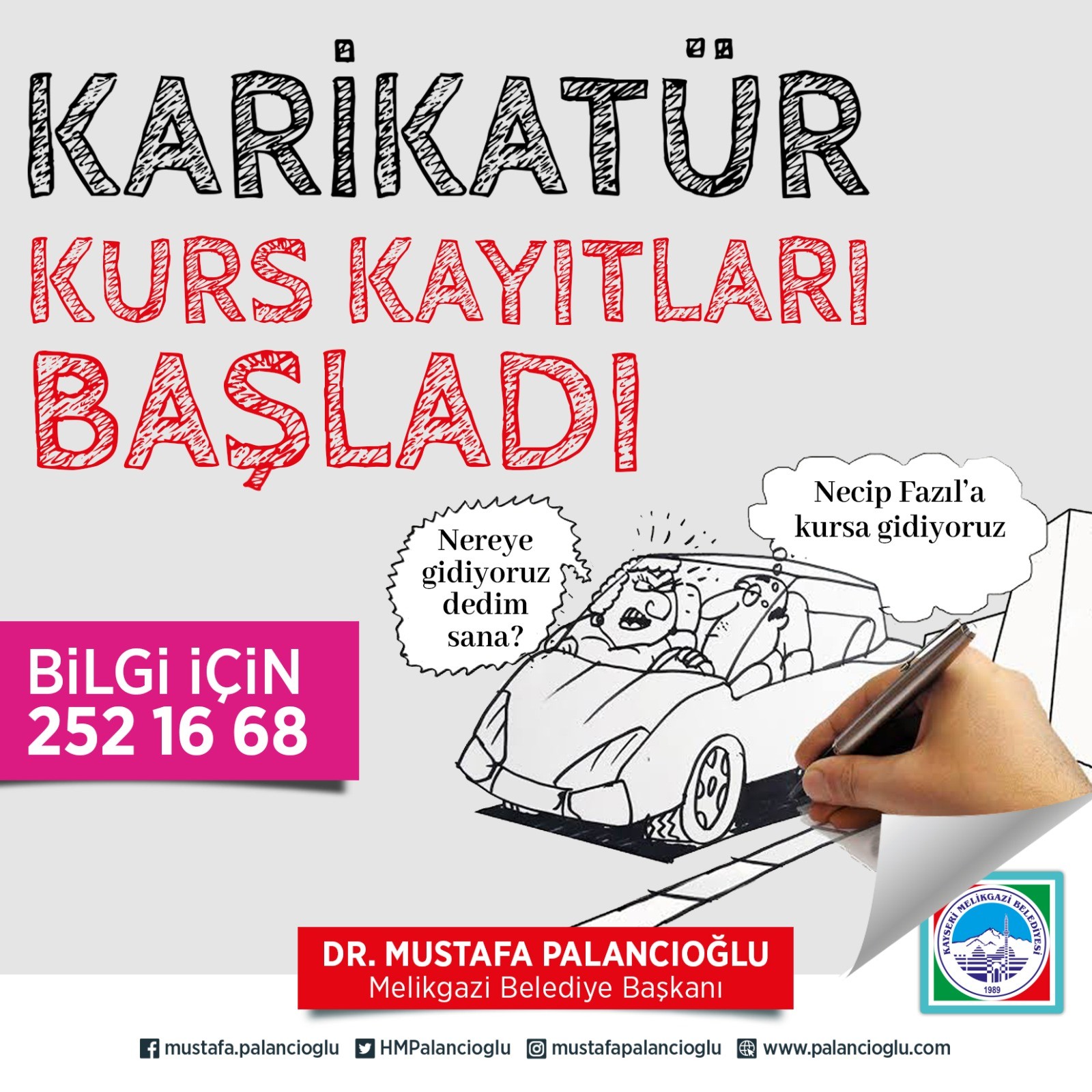 Melikgazi’de karikatür kursu açılıyor