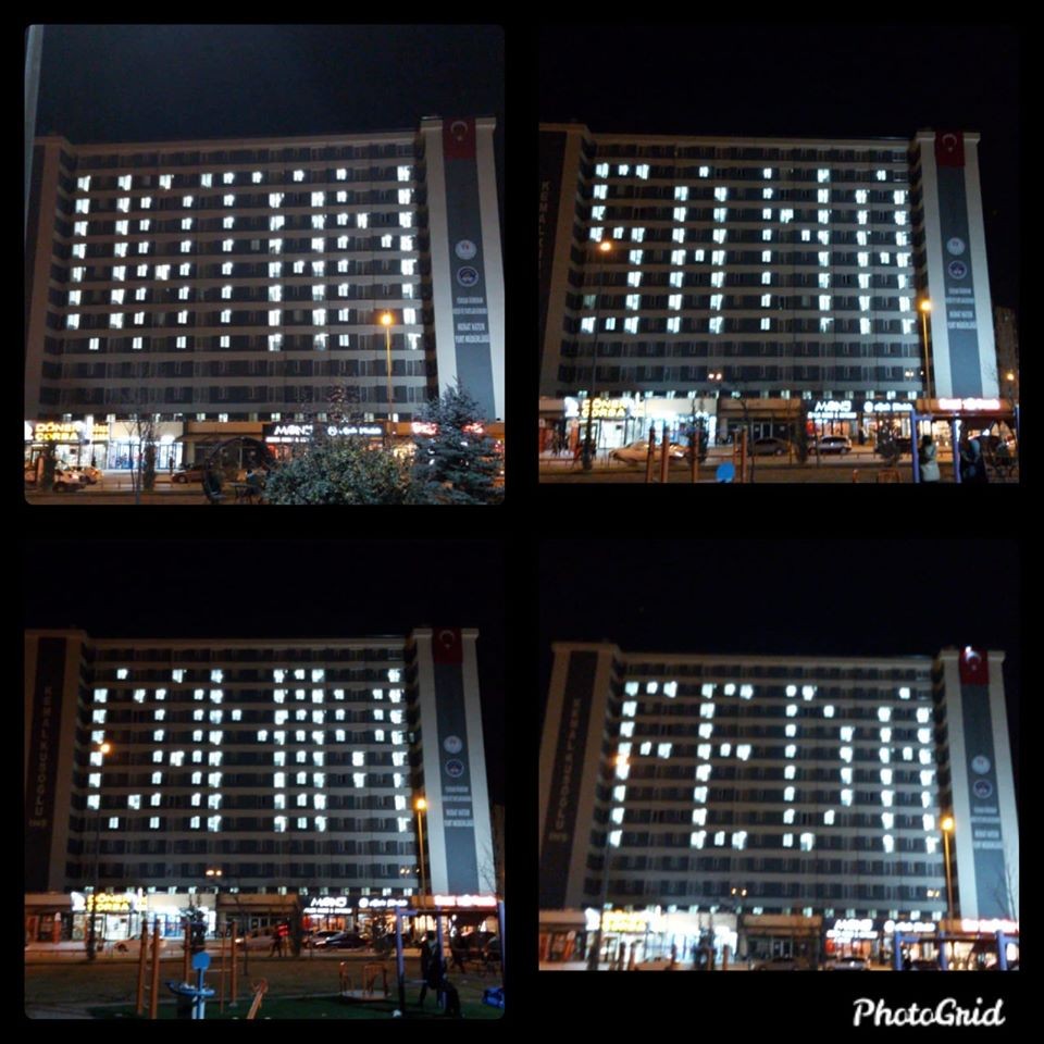 Yurtlarda kalan öğrencilerden Mehmetçiğe destek