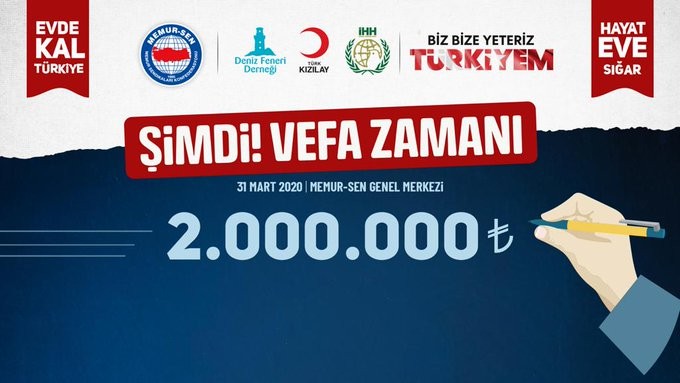 Memur Sen’den işini kaybedenlere 2 milyon TL yardım