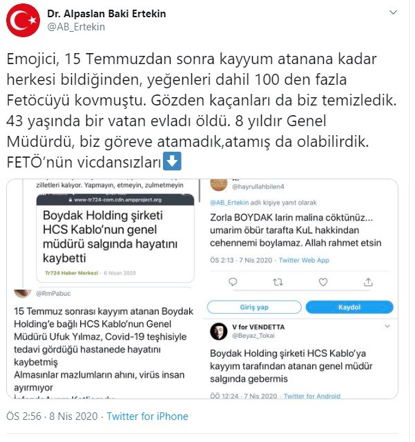 Alpaslan Baki Ertekin’den ‘FETÖ’nün vicdansızları’ tepkisi