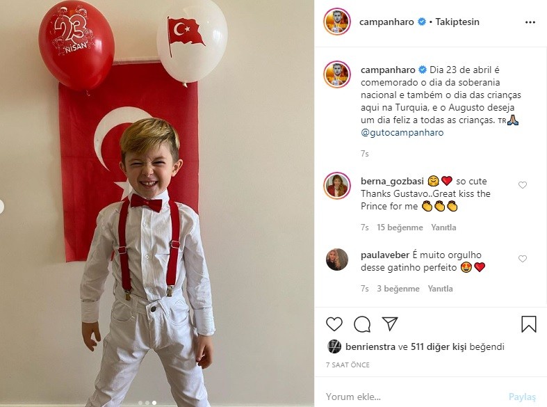 Campanharo ve Ben Rienstra’nın çocukları da 23 Nisan coşkusuna ortak oldu