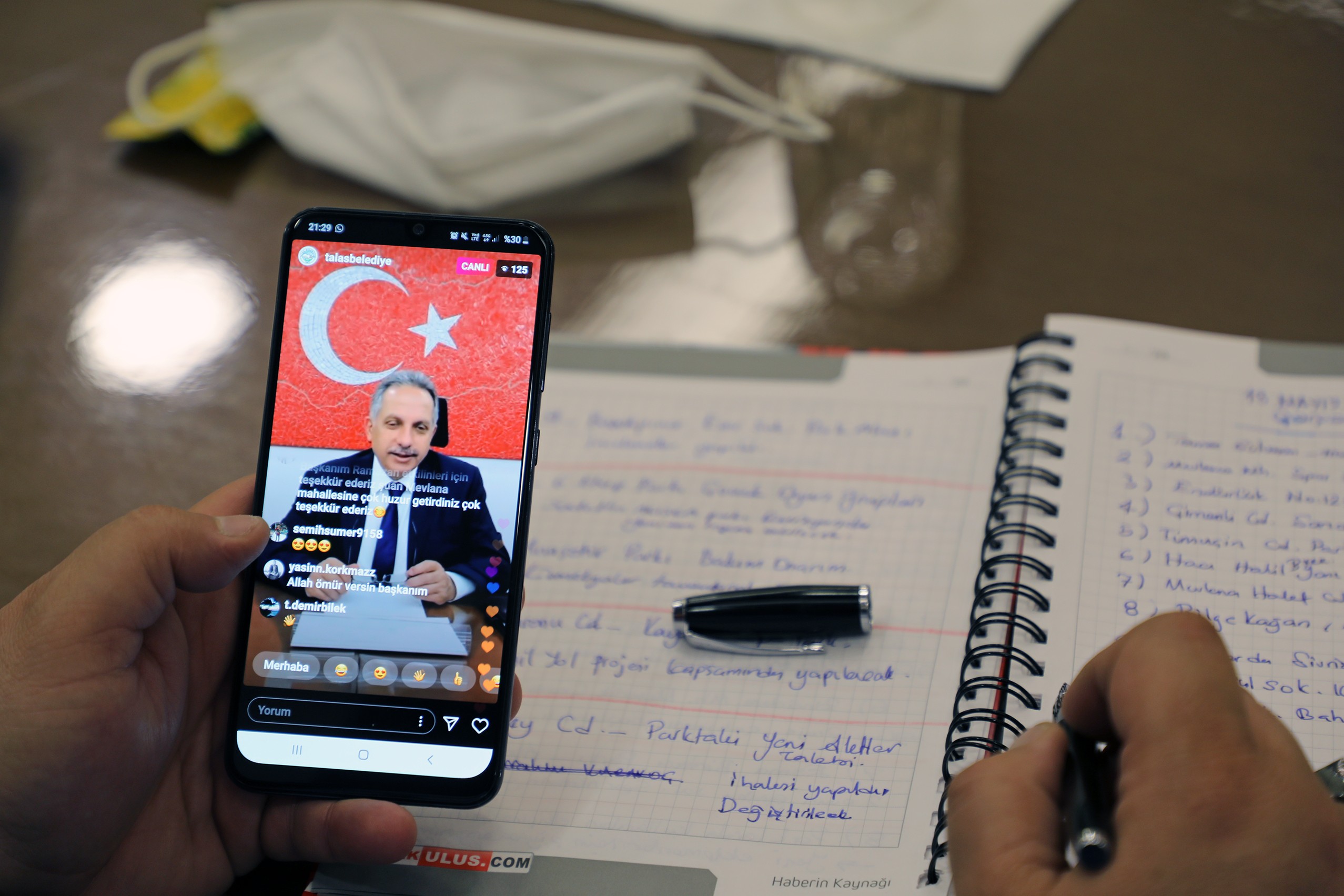 Talas’ta ‘Beyaz Masa Sosyal Medyada’ uygulaması devam ediyor