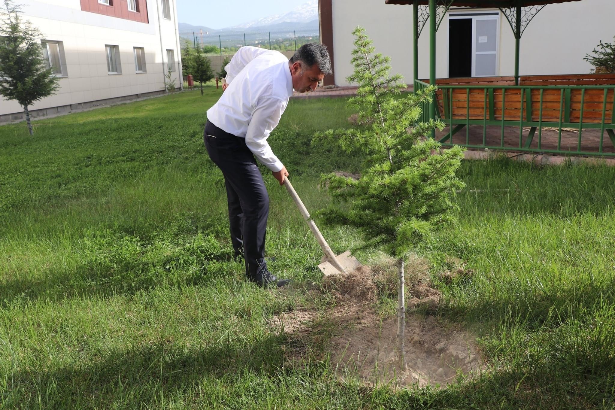 Karantina yurduna fidanlar dikildi