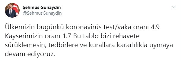 Vali Günaydın, “Bu tablo bizi rehavete sürüklemesin”