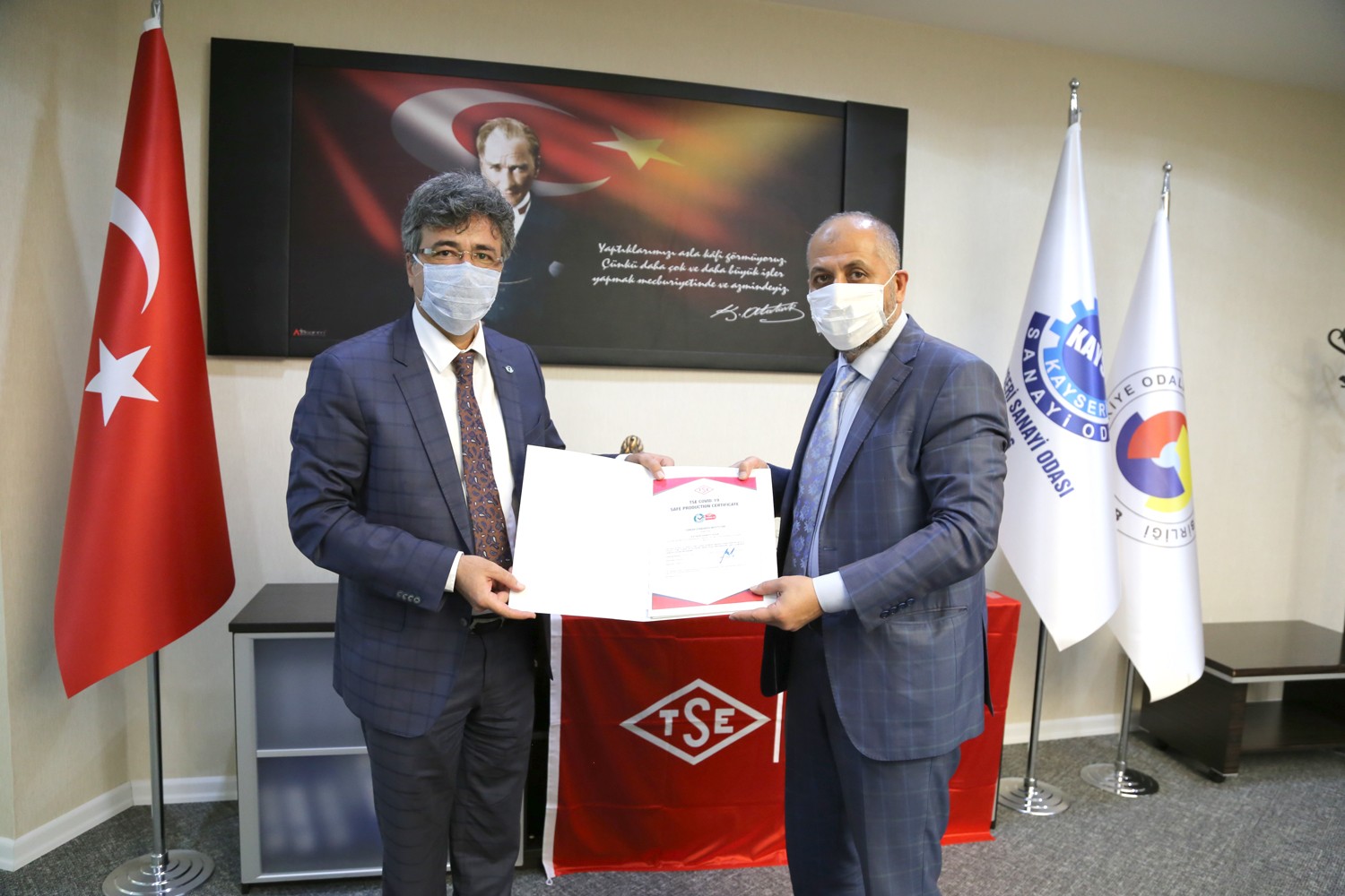 KAYSO Covid-19 Güvenli Üretim/Hizmet Belgesi Aldı