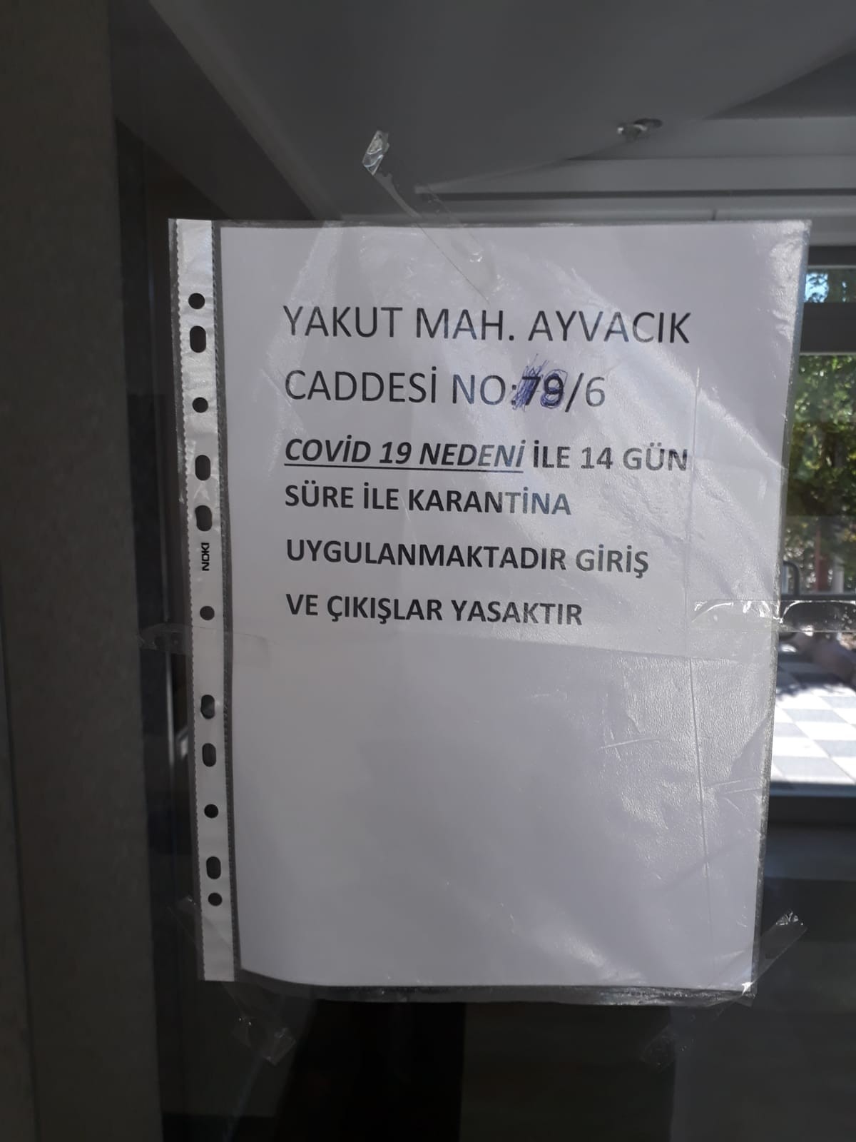 Kayseri’de bir daire karantina altına alındı