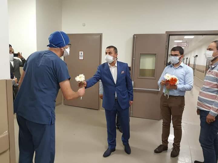 ÜLKÜ OCAKLARI BAŞKANI ÇELİK,SAĞLIK ÇALIŞANLARINI ZİYARET ETTİ